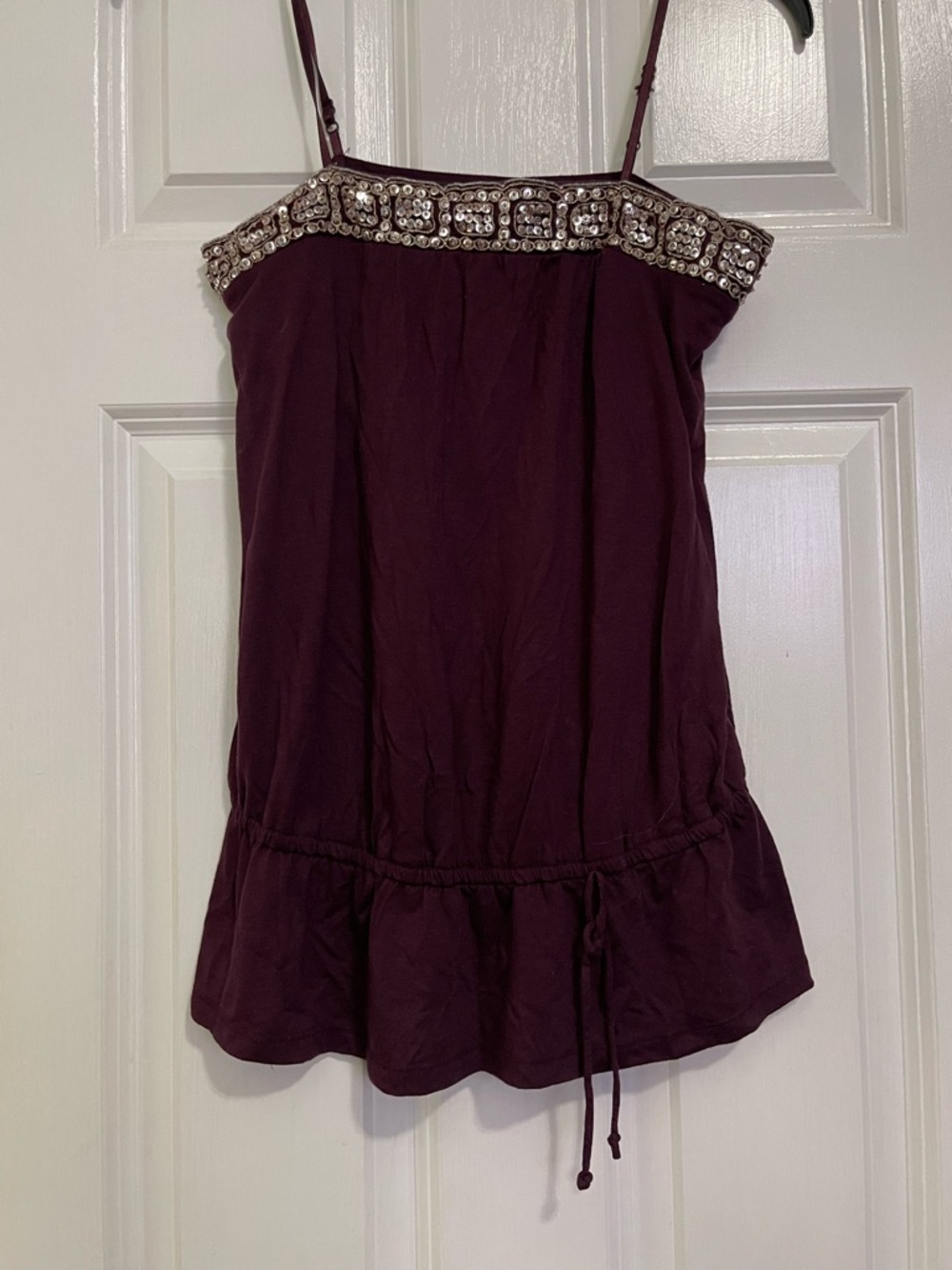 Xhilaration Plum Beaded Spaghetti Strap Camisole